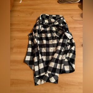 BP Asymmetrical Black and White Plaid Skirt